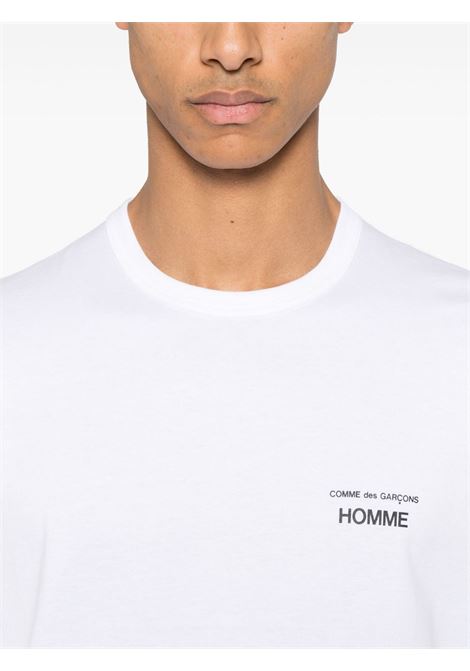 White logo-print T-shirt Comme Des Garçons Homme - men COMME DES GARCONS HOMME | HOT1013